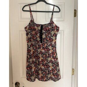New floral babydoll sundress Woman’s X-Large Mini Black With Flowers Y2K